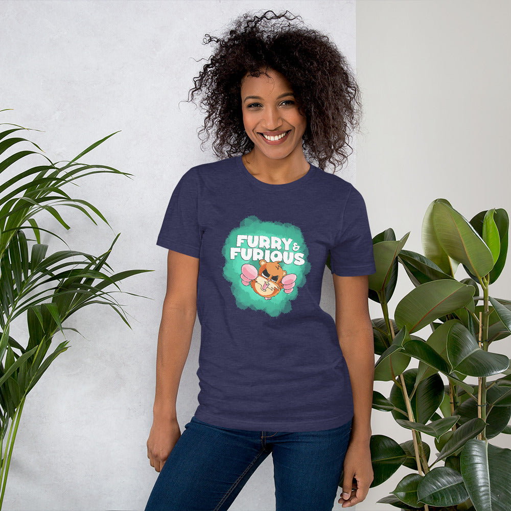 Overly Aggressive Hamster Short-sleeve unisex t-shirt Danger Bear Industries Heather Midnight Navy XS