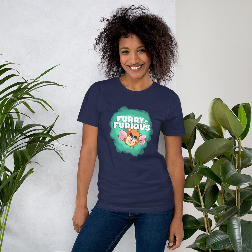 Overly Aggressive Hamster Short-sleeve unisex t-shirt Danger Bear Industries Navy XS