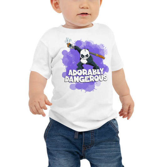 Panda with a Pole Saw Baby Jersey Short Sleeve Tee Danger Bear Industries White 6-12m
