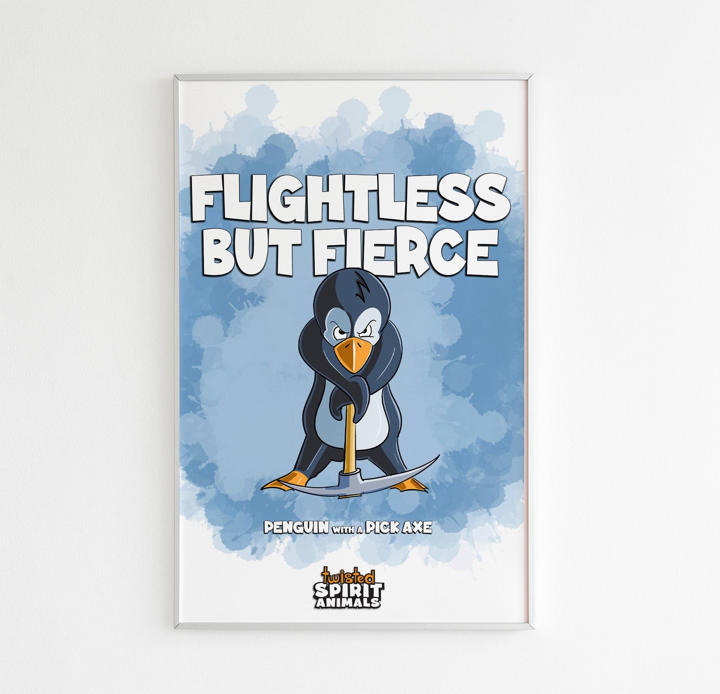 Penguin with a Pick Axe 11x17 Print DangerBearIndustries