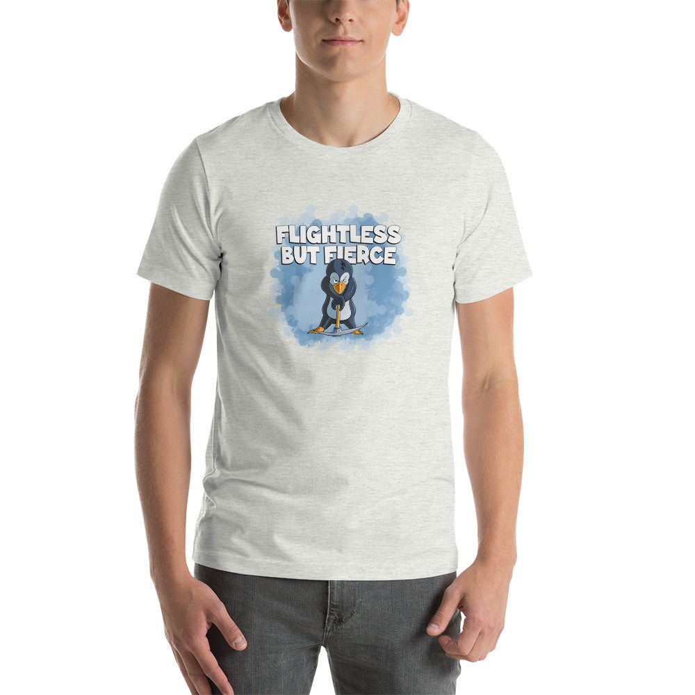 Penguin with a Pick Axe Short-Sleeve Unisex T-Shirt Danger Bear Industries Ash S
