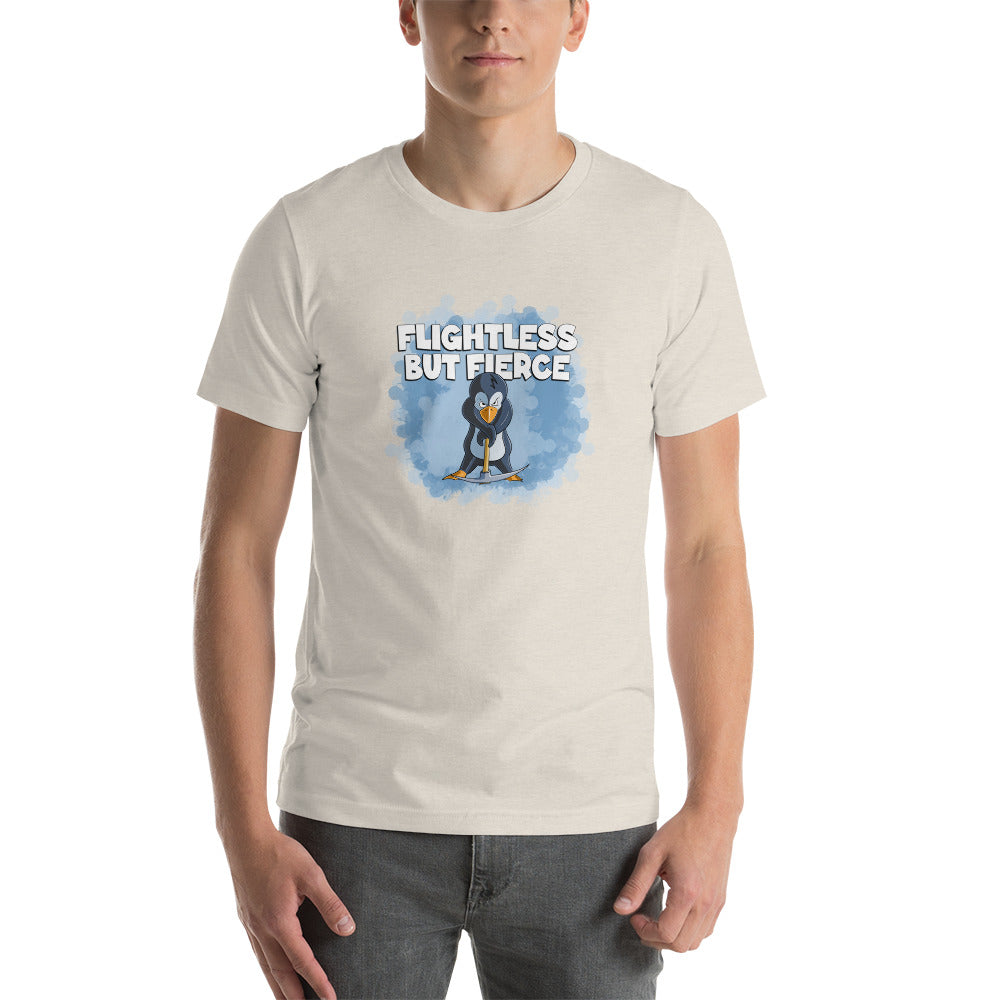 Penguin with a Pick Axe Short-Sleeve Unisex T-Shirt Danger Bear Industries Heather Dust S