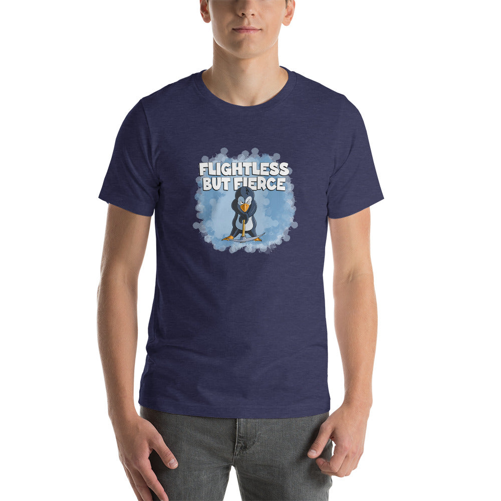 Penguin with a Pick Axe Short-Sleeve Unisex T-Shirt Danger Bear Industries Heather Midnight Navy XS