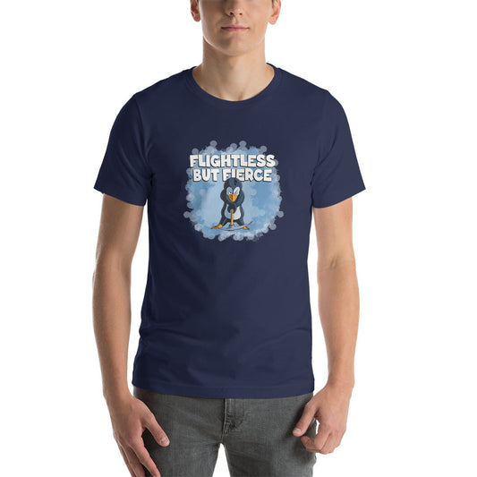 Penguin with a Pick Axe Short-Sleeve Unisex T-Shirt Danger Bear Industries Navy XS