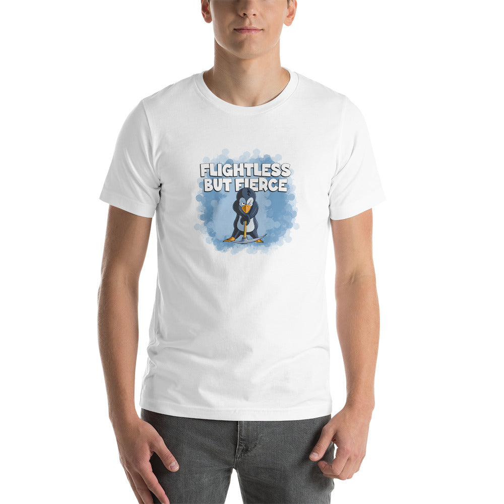 Penguin with a Pick Axe Short-Sleeve Unisex T-Shirt Danger Bear Industries White XS