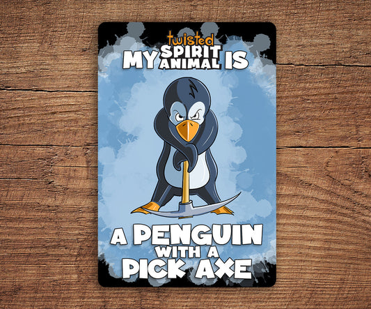 Penguin with a Pick Axe sticker pack DangerBearIndustries