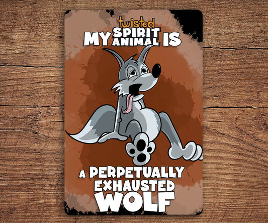 Perpetually Exhausted Wolf sticker pack DangerBearIndustries