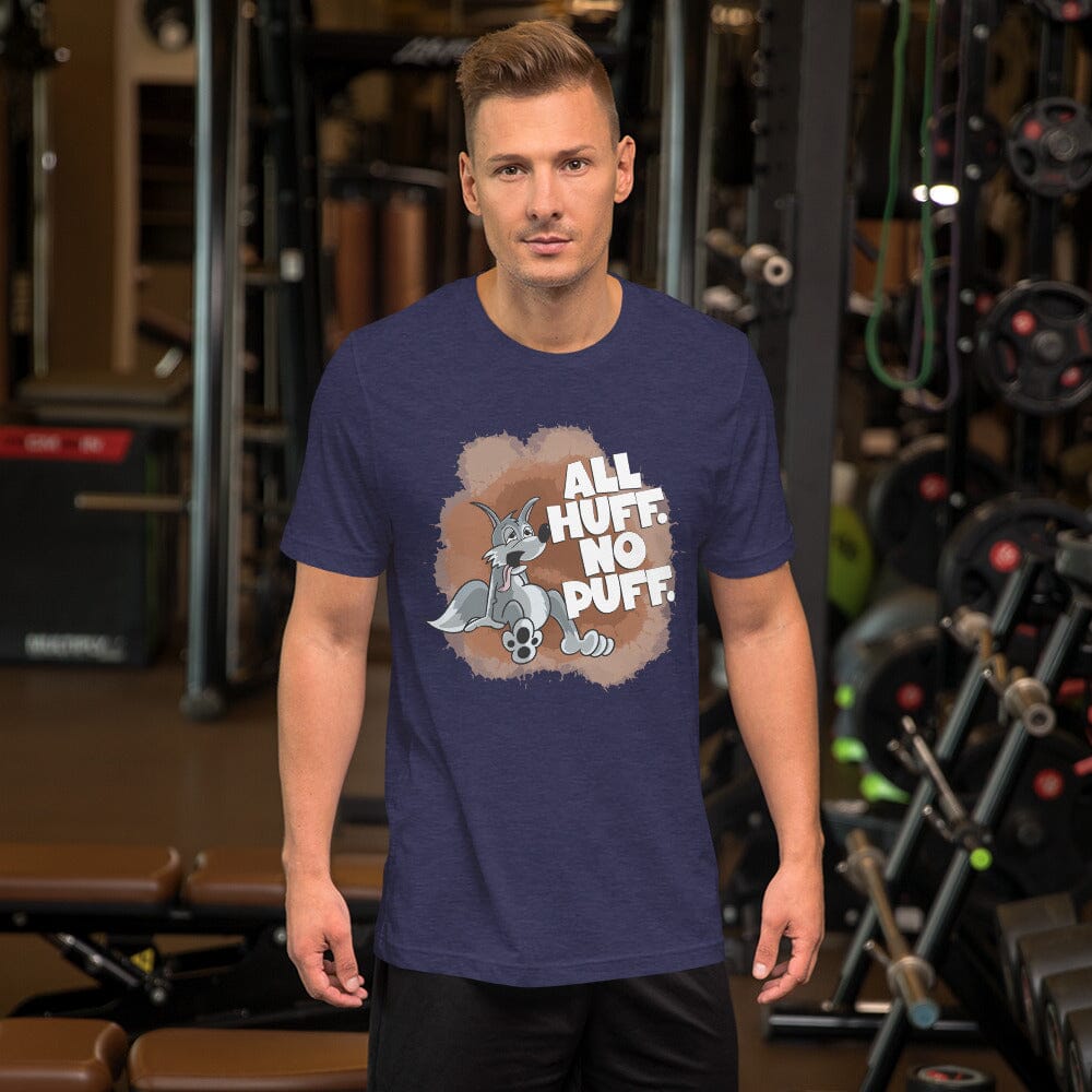 Perpetually Exhausted Wolf Unisex t-shirt Danger Bear Industries Heather Midnight Navy XS