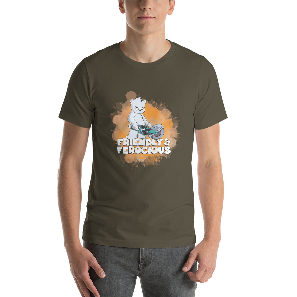 Polar Bear with a Power Cutter Short-Sleeve Unisex T-Shirt Danger Bear Industries Army S