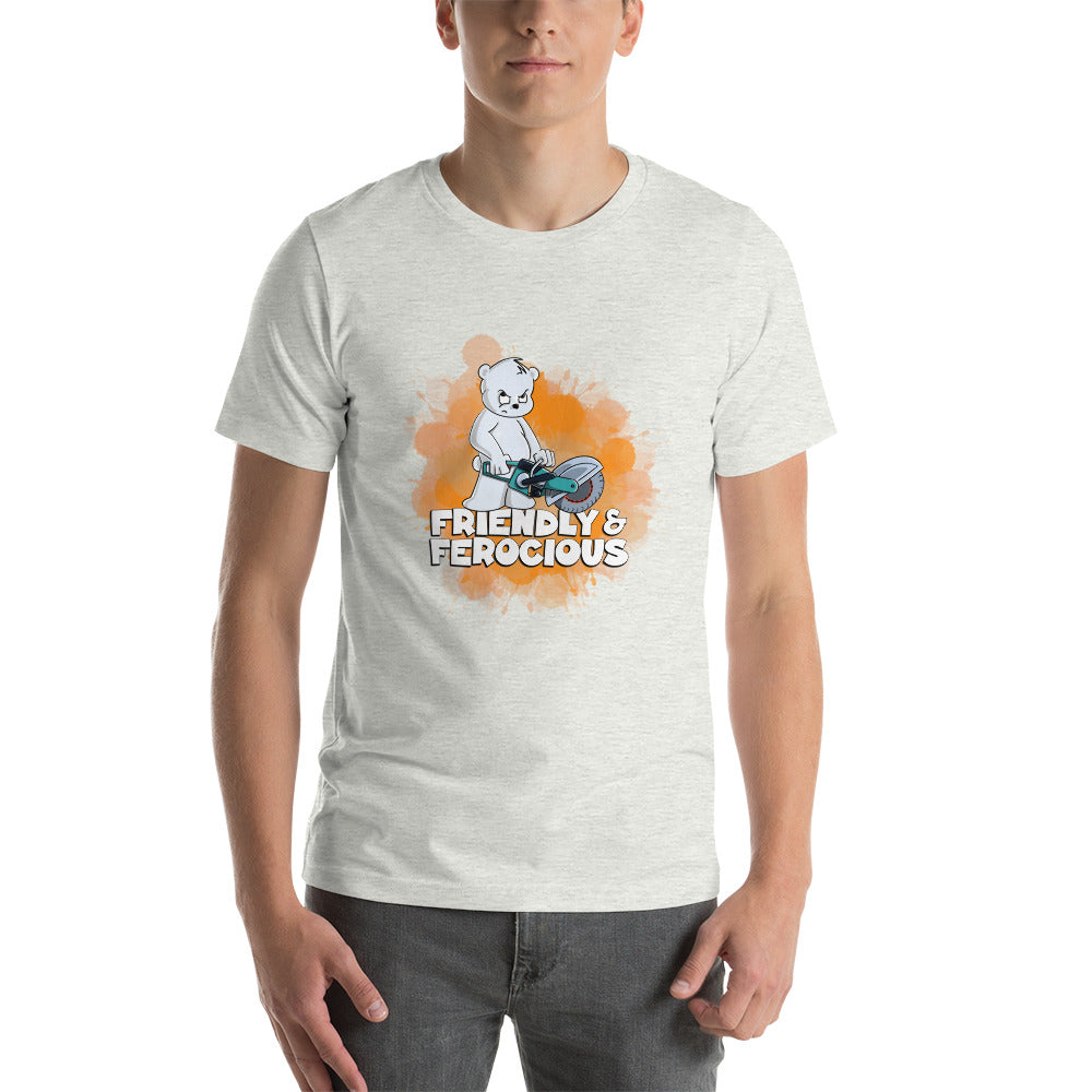 Polar Bear with a Power Cutter Short-Sleeve Unisex T-Shirt Danger Bear Industries Ash S