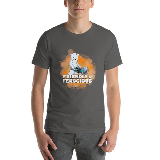 Polar Bear with a Power Cutter Short-Sleeve Unisex T-Shirt Danger Bear Industries Asphalt S