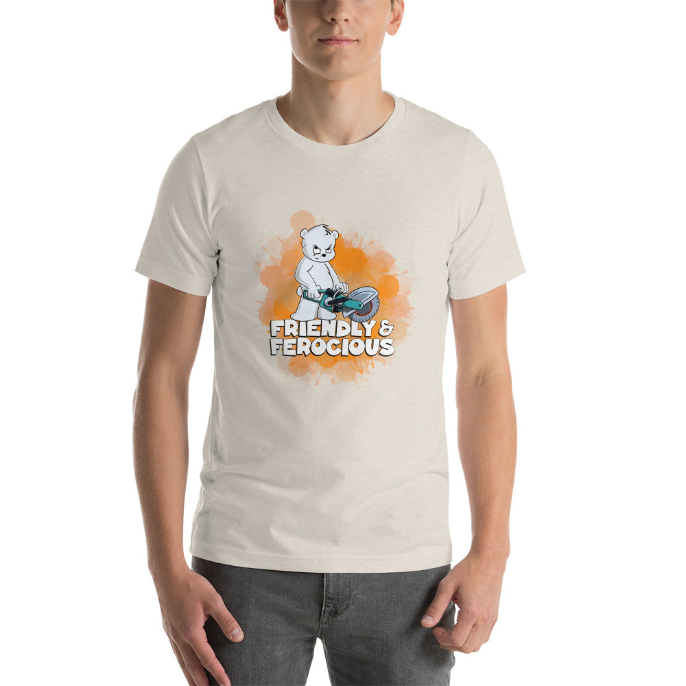 Polar Bear with a Power Cutter Short-Sleeve Unisex T-Shirt Danger Bear Industries Heather Dust S