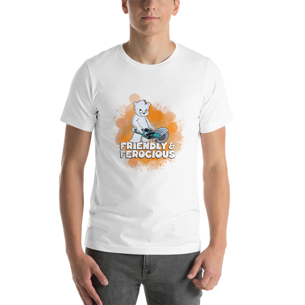 Polar Bear with a Power Cutter Short-Sleeve Unisex T-Shirt Danger Bear Industries White XS