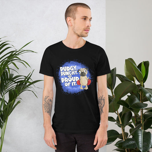 Pugilistic Pug Short-Sleeve Unisex T-Shirt Danger Bear Industries Black XS