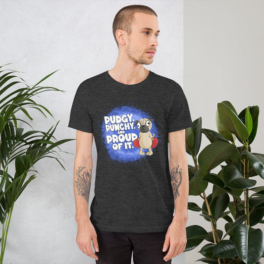 Pugilistic Pug Short-Sleeve Unisex T-Shirt Danger Bear Industries Dark Grey Heather XS