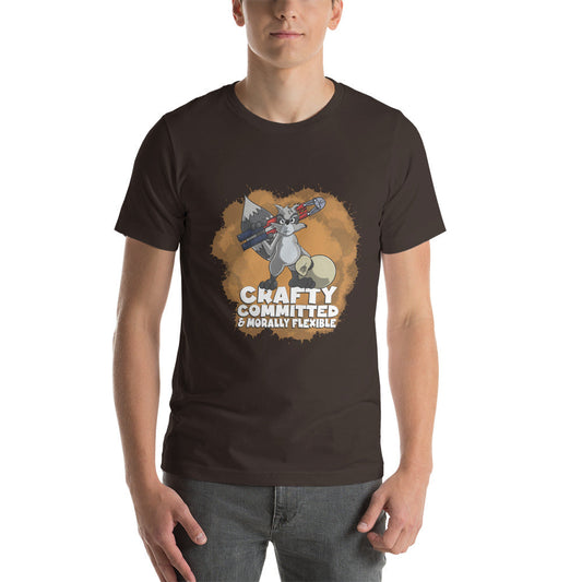 Raccoon with a Set of Bolt Cutters Unisex t-shirt Danger Bear Industries Brown S
