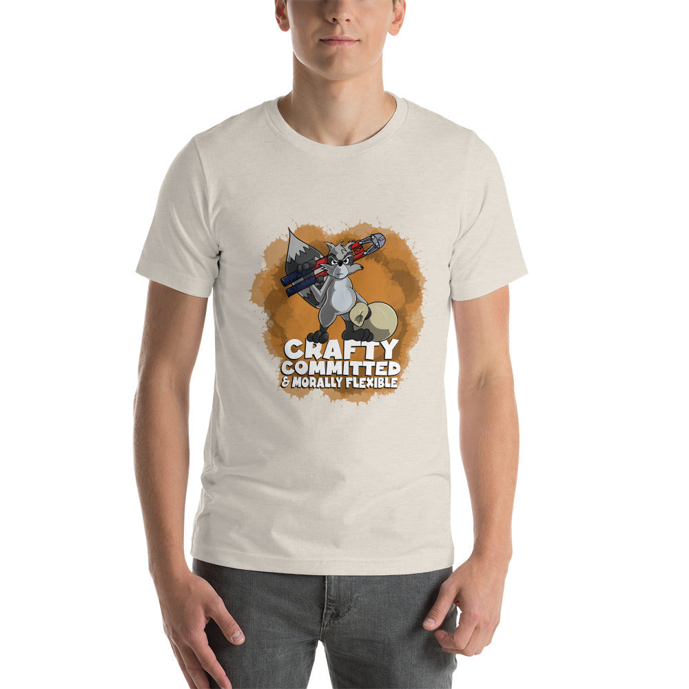 Raccoon with a Set of Bolt Cutters Unisex t-shirt Danger Bear Industries Heather Dust S
