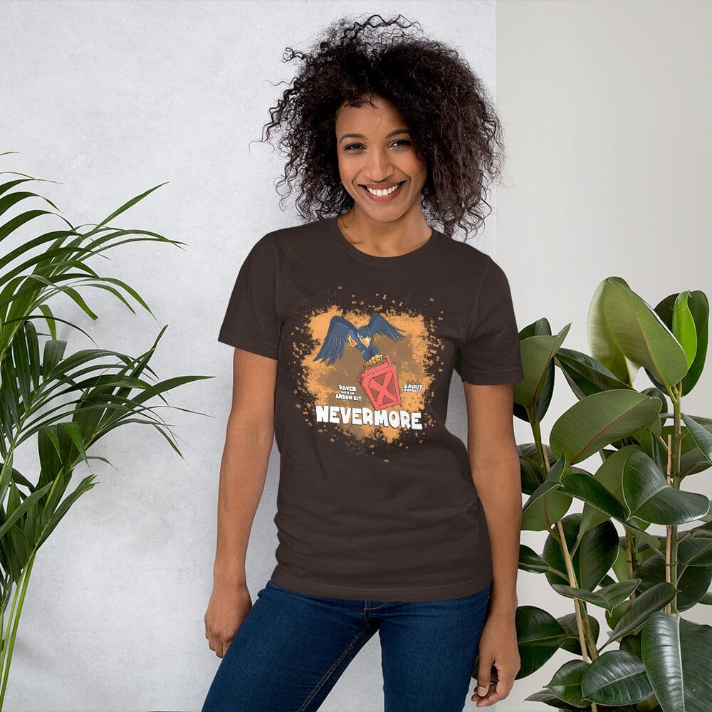 Raven with an Arson Kit Short-Sleeve Unisex T-Shirt Danger Bear Industries Brown S