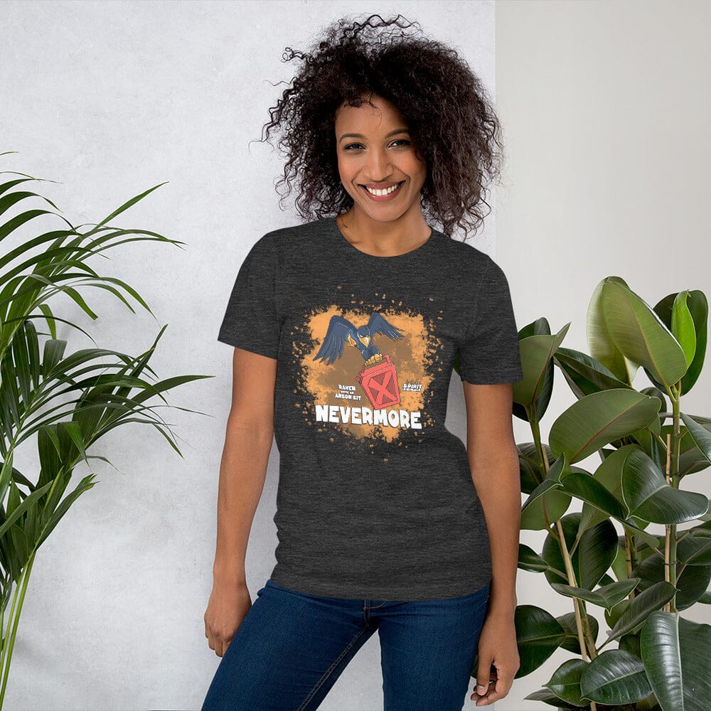 Raven with an Arson Kit Short-Sleeve Unisex T-Shirt Danger Bear Industries Dark Grey Heather XS