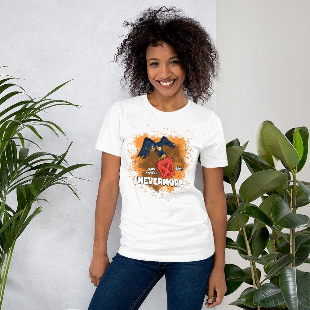 Raven with an Arson Kit Short-Sleeve Unisex T-Shirt Danger Bear Industries White XS
