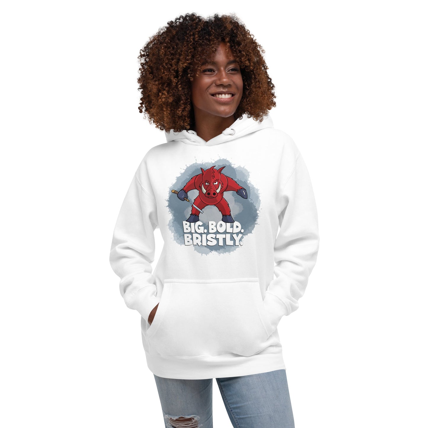 Razorback with a Straight Razor Unisex Hoodie Danger Bear Industries White S
