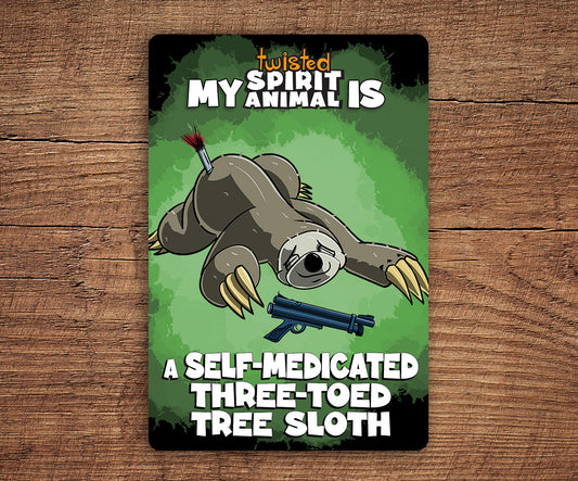 Self-Medicated Three-Toed Tree Sloth sticker pack DangerBearIndustries
