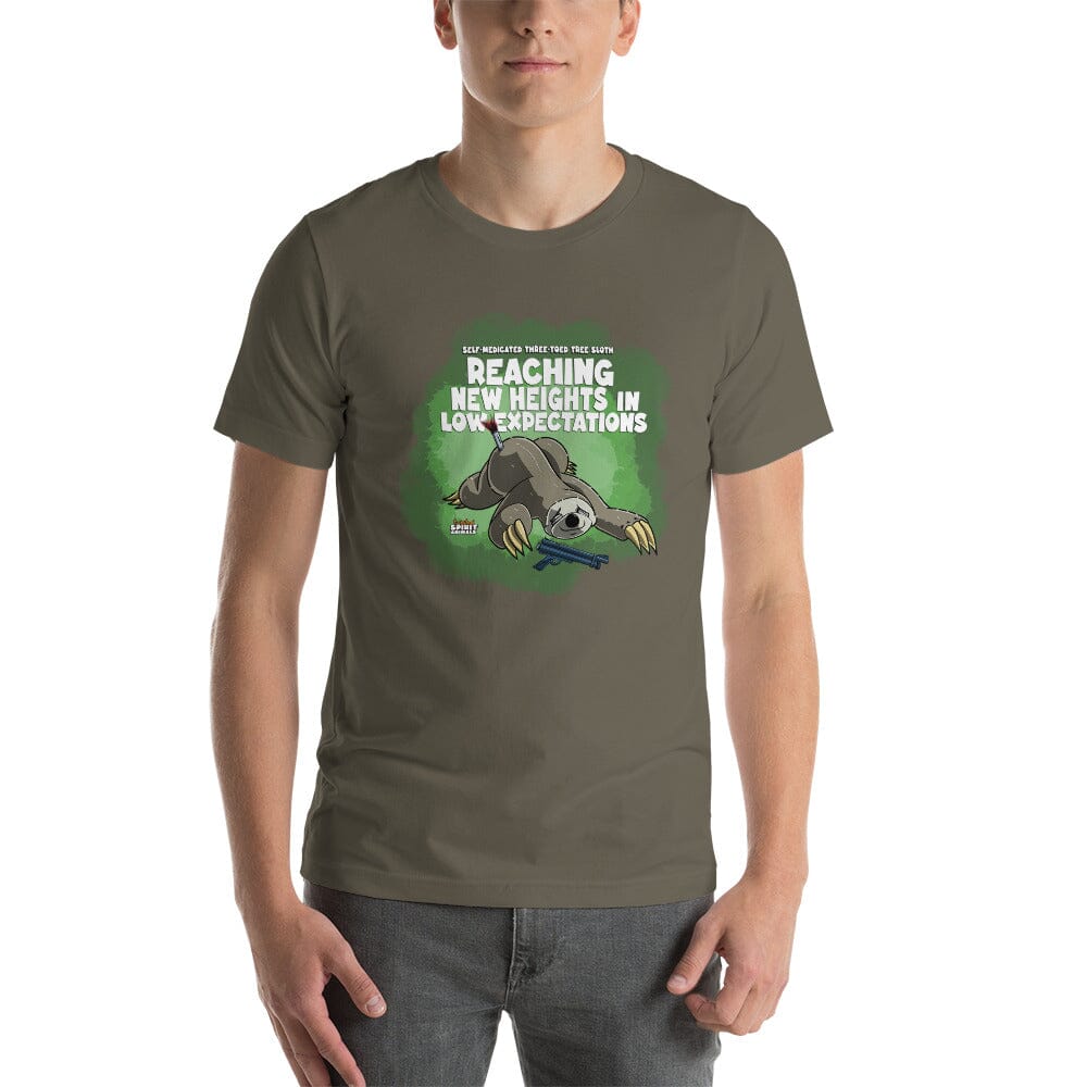 Self-Medicated Three-Toed Tree Sloth Unisex t-shirt Danger Bear Industries Army S