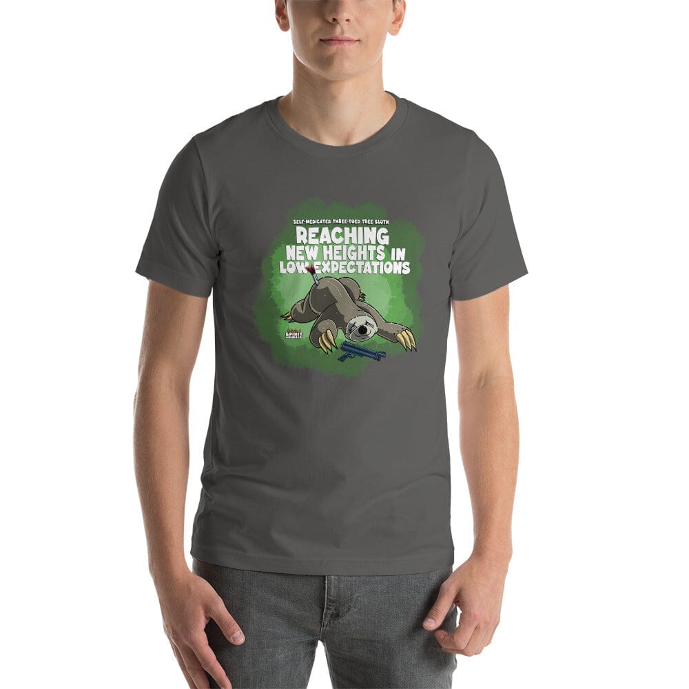 Self-Medicated Three-Toed Tree Sloth Unisex t-shirt Danger Bear Industries Asphalt S