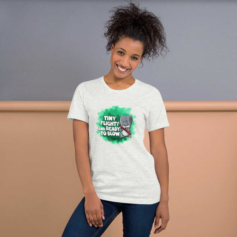 Squirrel with a Lit Stick of Dynamite Short-Sleeve Unisex T-Shirt Danger Bear Industries Ash S