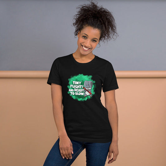 Squirrel with a Lit Stick of Dynamite Short-Sleeve Unisex T-Shirt Danger Bear Industries Black XS