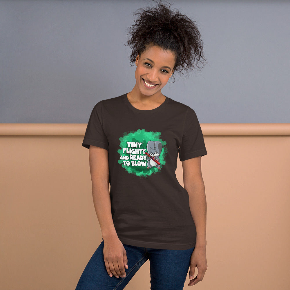 Squirrel with a Lit Stick of Dynamite Short-Sleeve Unisex T-Shirt Danger Bear Industries Brown S
