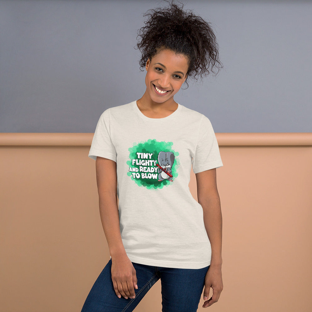 Squirrel with a Lit Stick of Dynamite Short-Sleeve Unisex T-Shirt Danger Bear Industries Heather Dust S
