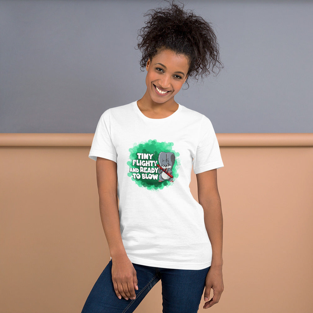 Squirrel with a Lit Stick of Dynamite Short-Sleeve Unisex T-Shirt Danger Bear Industries White XS
