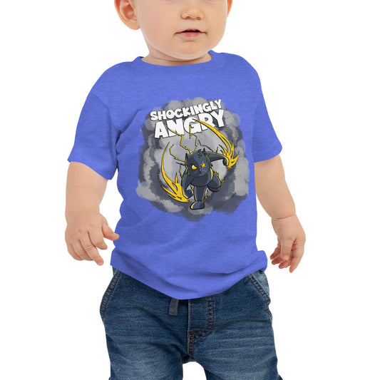 Static-filled Alley Cat Baby Jersey Short Sleeve Tee Danger Bear Industries Heather Columbia Blue 6-12m