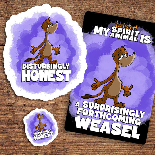 Surprisingly Forthcoming Weasel sticker pack DangerBearIndustries