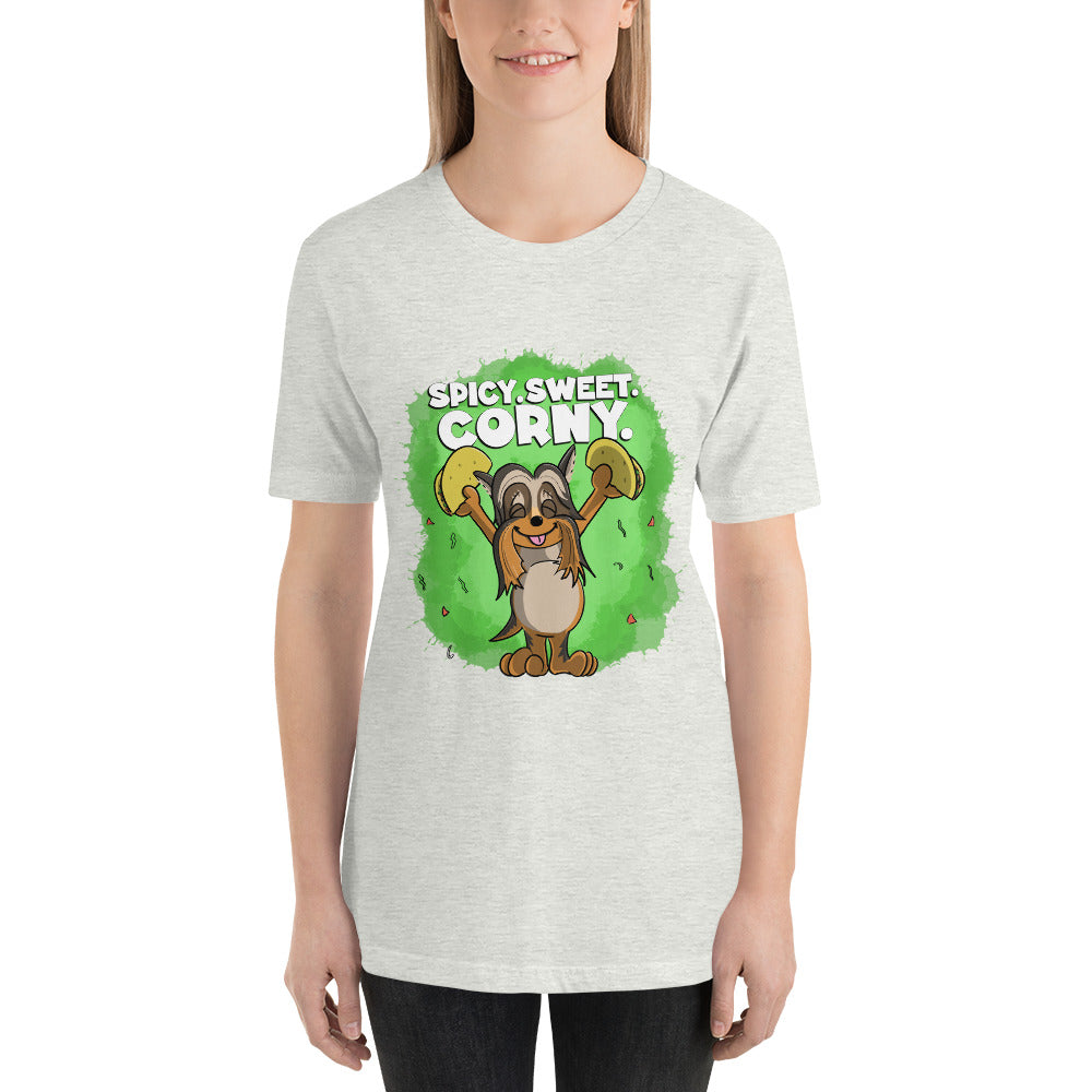 Taco-Loving Terrier Unisex t-shirt Danger Bear Industries Ash S