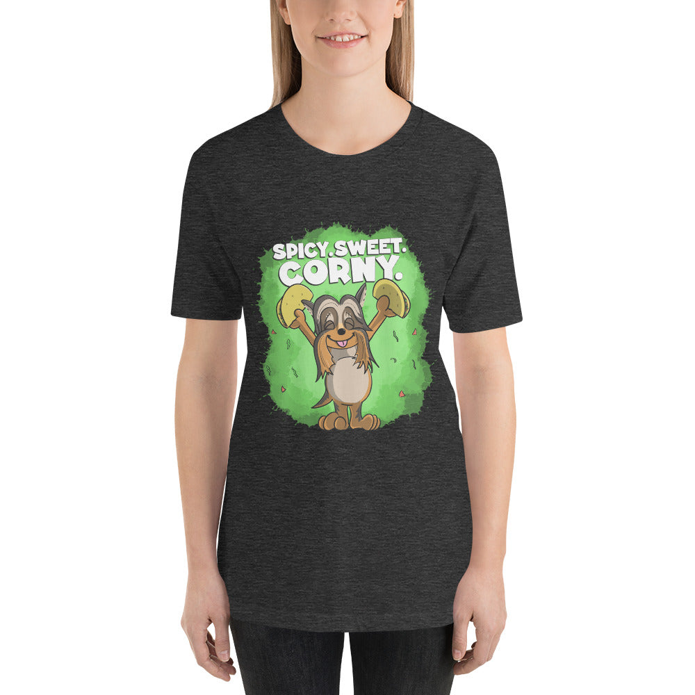 Taco-Loving Terrier Unisex t-shirt Danger Bear Industries Dark Grey Heather XS