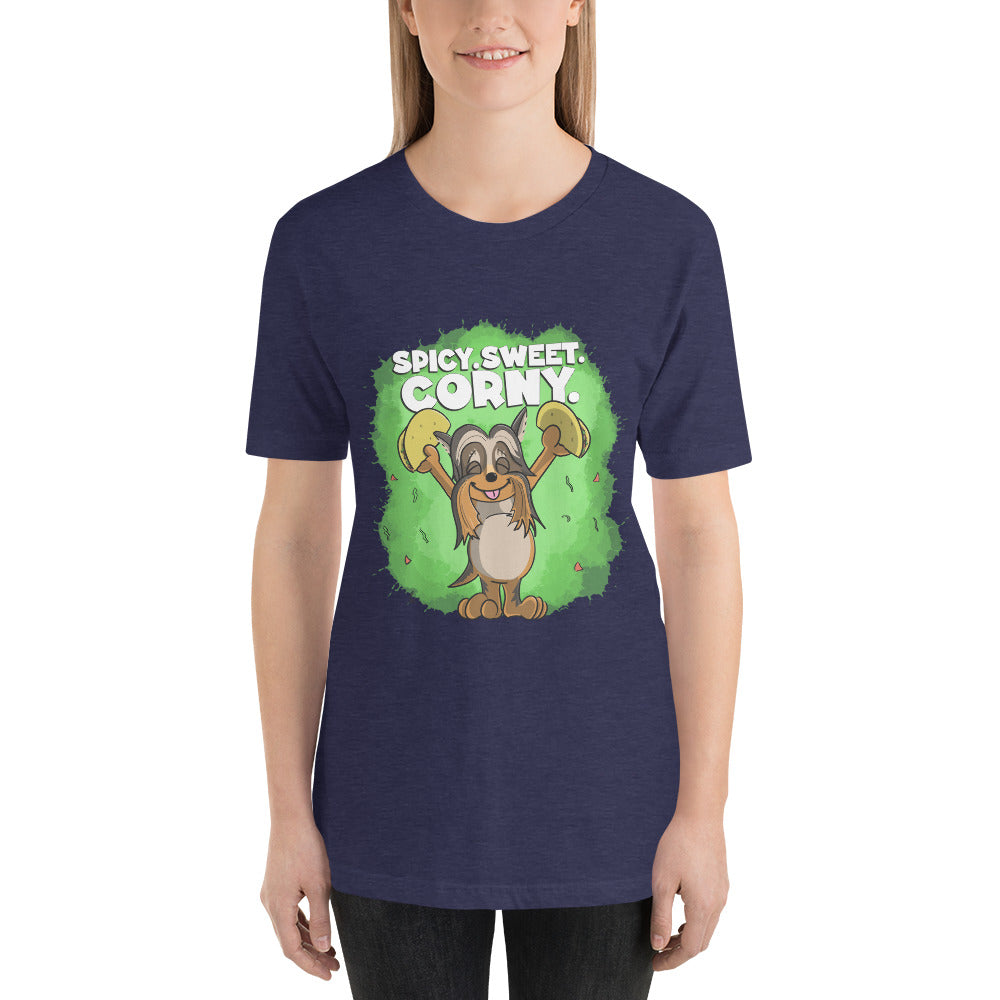 Taco-Loving Terrier Unisex t-shirt Danger Bear Industries Heather Midnight Navy XS