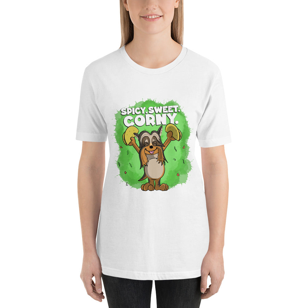 Taco-Loving Terrier Unisex t-shirt Danger Bear Industries White XS
