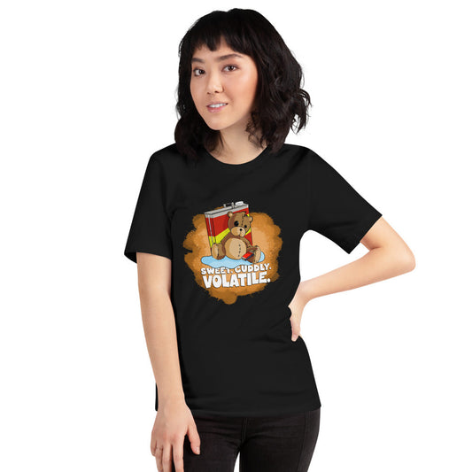 Teddy Bear Soaked in Kerosene Short-sleeve Unisex T-Shirt Danger Bear Industries Black XS