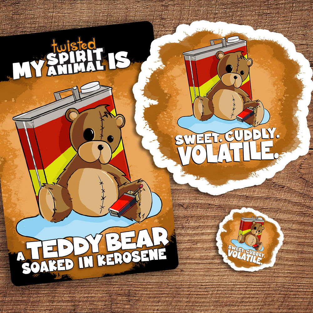 Teddy Bear Soaked in Kerosene sticker pack – Danger Bear Industries