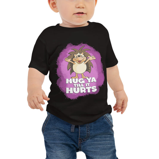 Touchy-Feely Hedgehog Baby Jersey Short Sleeve Tee Danger Bear Industries Black 6-12m