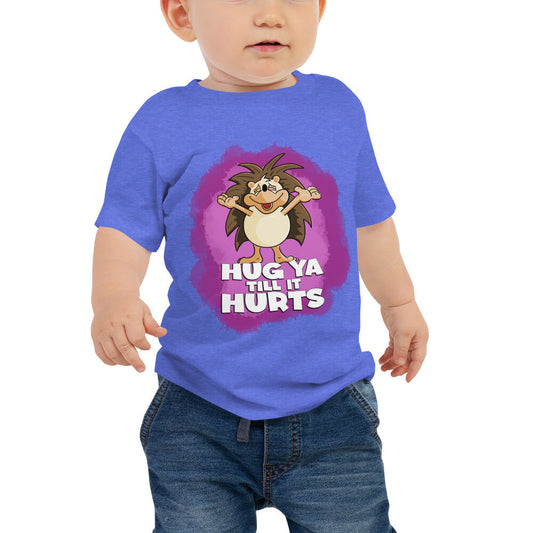 Touchy-Feely Hedgehog Baby Jersey Short Sleeve Tee Danger Bear Industries Heather Columbia Blue 6-12m