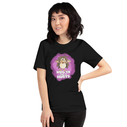 Touchy-Feely Hedgehog Short-Sleeve Unisex T-Shirt Danger Bear Industries Black XS