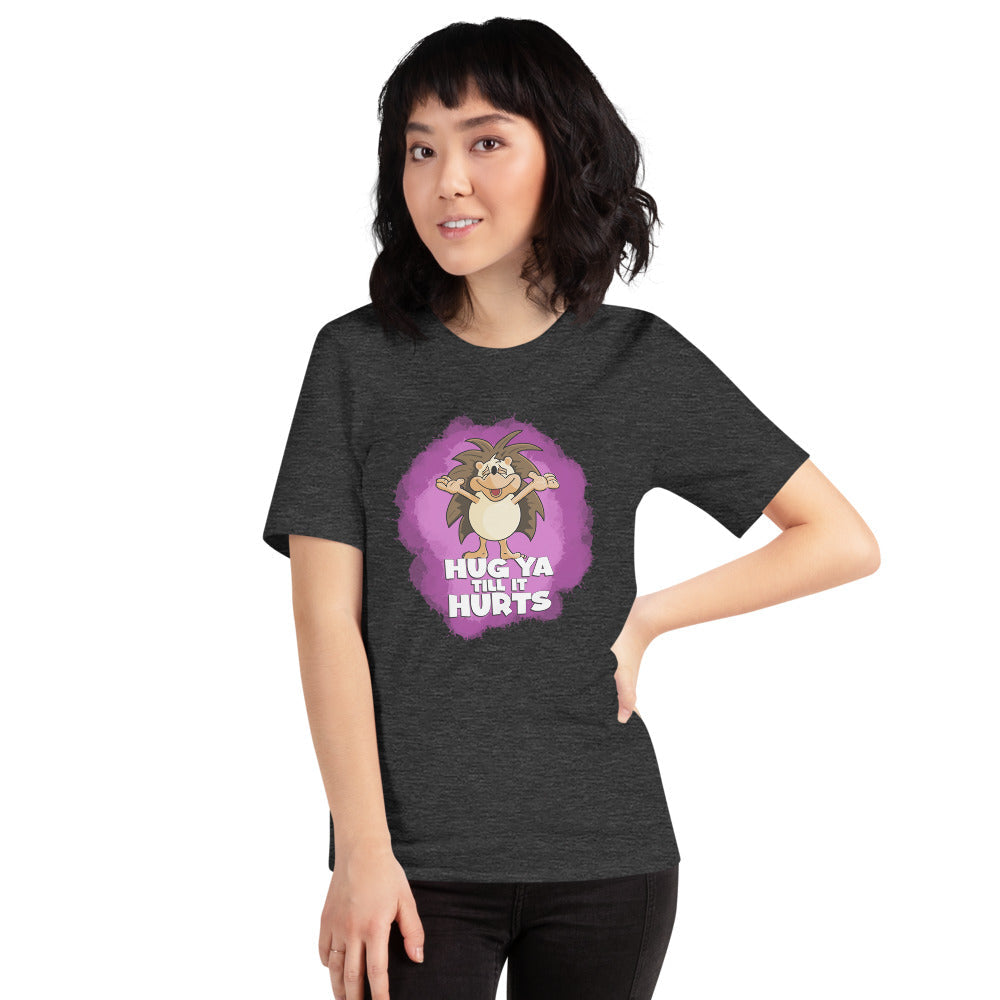 Touchy-Feely Hedgehog Short-Sleeve Unisex T-Shirt Danger Bear Industries Dark Grey Heather XS