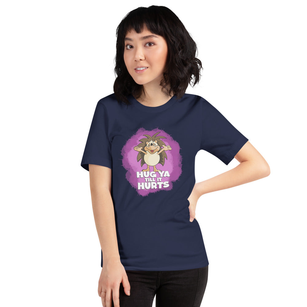 Touchy-Feely Hedgehog Short-Sleeve Unisex T-Shirt Danger Bear Industries Navy XS