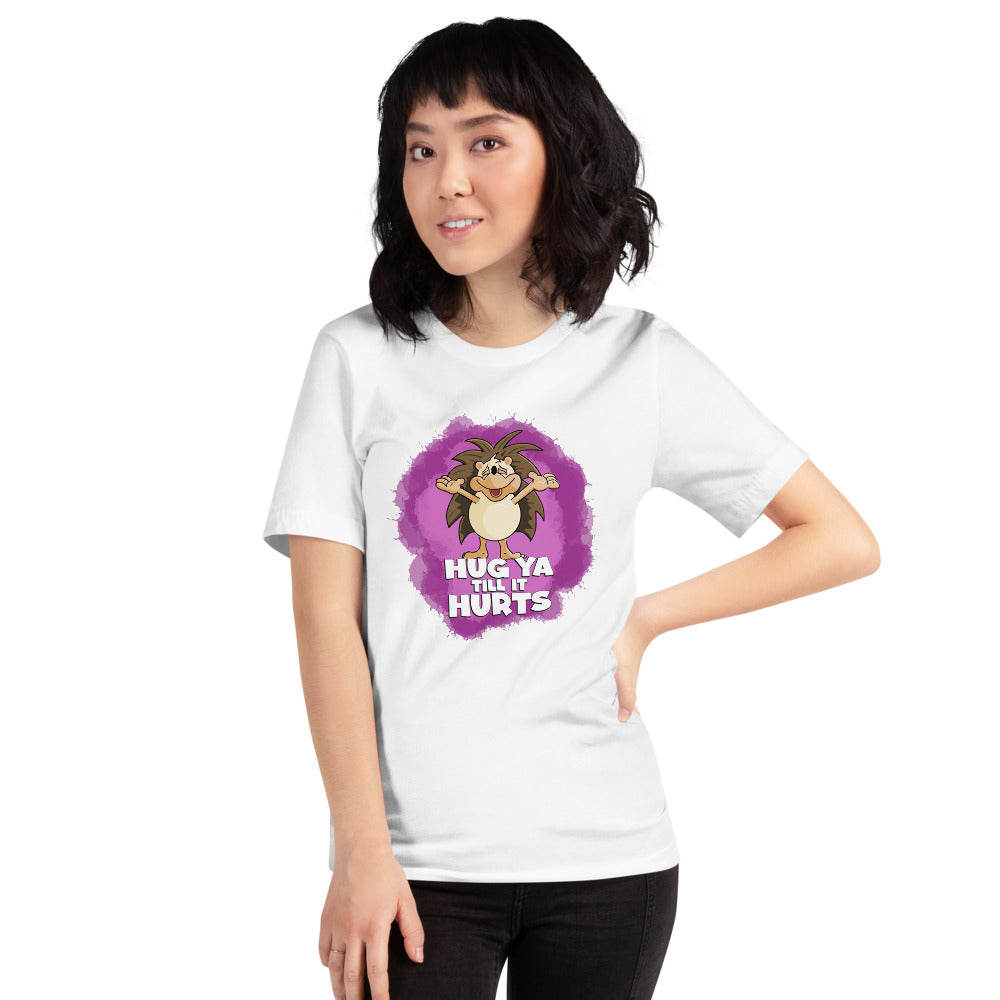 Touchy-Feely Hedgehog Short-Sleeve Unisex T-Shirt Danger Bear Industries White XS