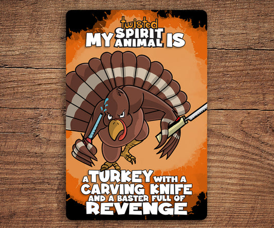 Turkey with a Carving Knife and a Baster Full of Revenge sticker pack