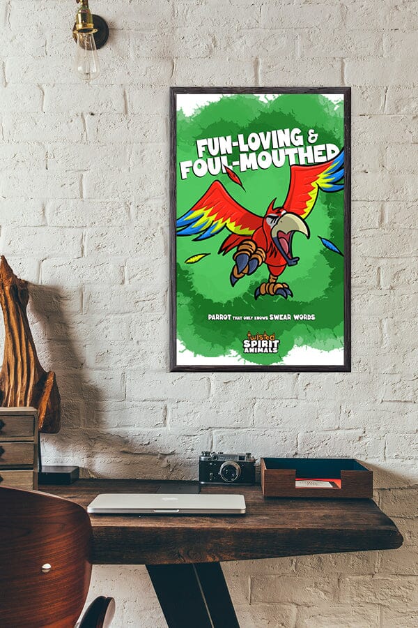 Parrot that only knows Swear Words 11x17 Print DangerBearIndustries 