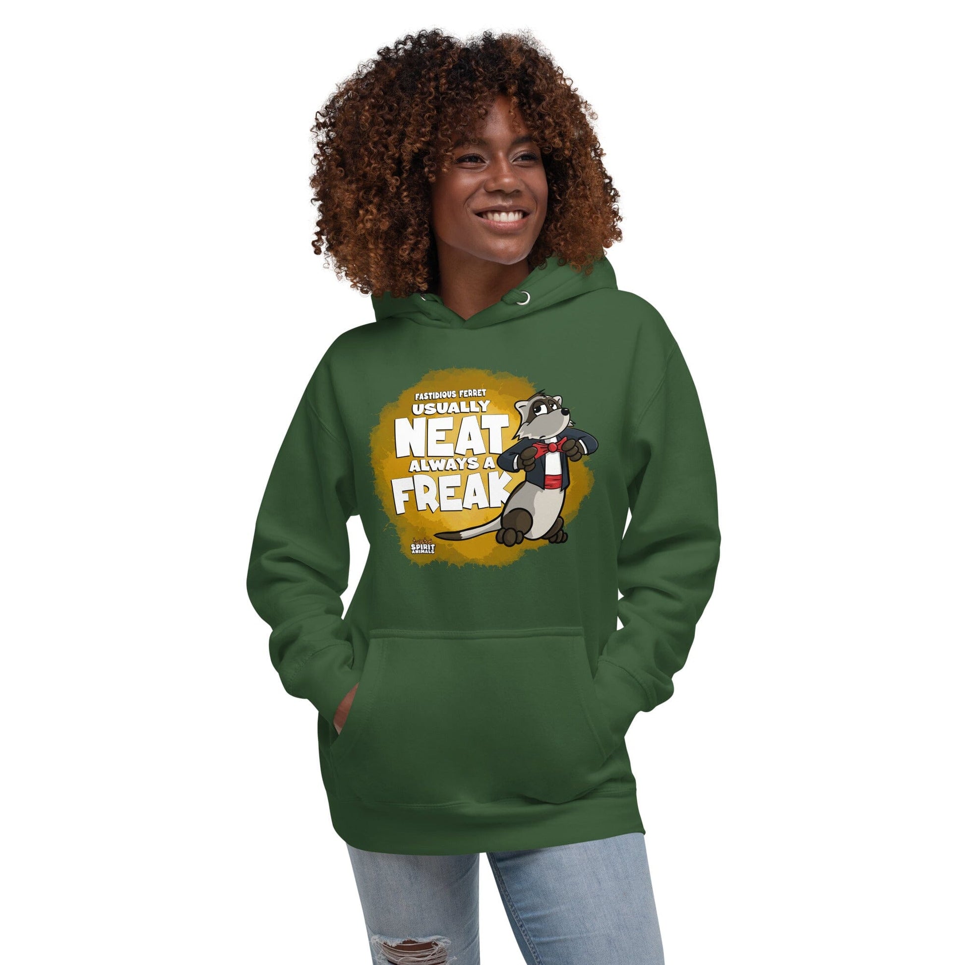 A Fastidious Ferret Unisex Hoodie hoodie Danger Bear Industries Forest Green S 